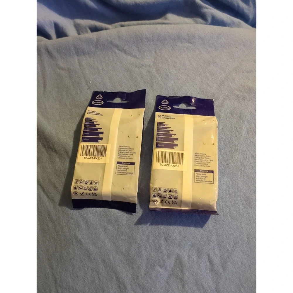 (2 Pack) Tape Cassette 6mm And 12mm Black On‎ White Adhesive Tape